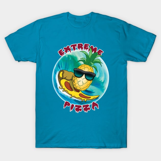 Funny pineapple pizza surfing T-Shirt by TMBTM